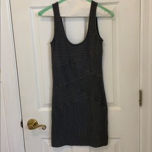 Sexy fitted grey knit jersey sleeveless dress